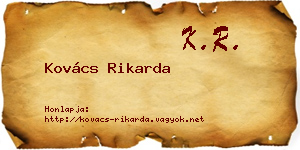 Kovács Rikarda névjegykártya